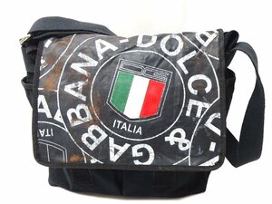 DOLCE＆GABBANA メッセンジャーバッグ ショルダーバッグ 斜め掛け ブラック ロブ フラップ