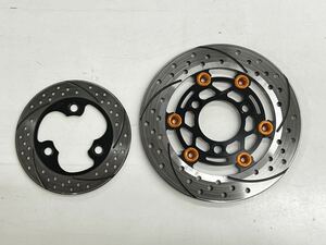 NSR50 サンスター ブレーキディスク 前後 使用極少 セミフローティング おまけ付き NSR80 NSR-mini NSF100 XR100モタード XR50 APE