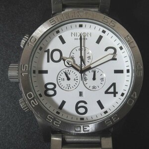 美品 NIXON ニクソン クォーツ ビッグフェイス クロノグラフ メンズウォッチ 腕時計 THE51-30CHRONO 12L ホワイト文字盤×シルバー