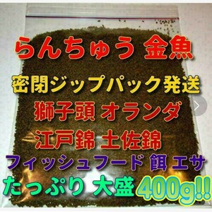 0らんちゅう 金魚 400g! エサ たっぷり大盛 観賞魚 フィッシュフード ショップ ブリーダー使用 プロ仕様 土佐錦 丹頂 獅子頭 餌 沈下タイプ