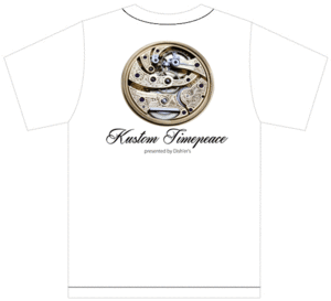 カスタム タイムピース Tシャツ 白地 12 カスタム時計 文字盤 エングレービング S/M/L/XL Kustom Timepeace 懐中時計柄