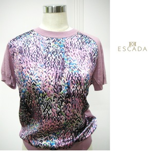 【新品】ESCADA（エスカーダ）ブラウス　レースブラウス　ピンクトシャツ　おしゃれブラウス　オリジナルデザイン