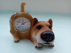 ジャンク品　柴犬　尻尾フリフリ 置き時計　柴犬のシッポ　JUNK