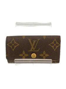 LOUIS VUITTON◆ミュルティクレ4_モノグラム・キャンバス_BRW/レザー/BRW/総柄/レディース