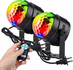 6w_7色変化 Litake(リテーク) LED ミラーボール ディスコライト 家庭用 7色 RGB 回転 リモコン付き 音声起動