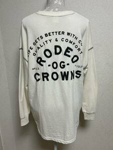 【 RODEO CROWNS★ロデオクラウンズ】トップス・ロゴ刺繍使い・柔らか素材・オフホワイト・Fサイズ
