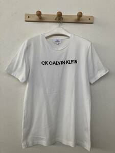 CK CALVIN KLEIN カルバン・クライン 正規品 メンズ 半袖Tシャツ クルーネック ロゴ刺繍入り オンワード樫山 良品 size L