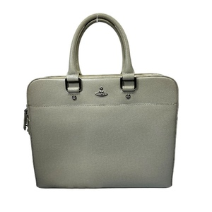 Vivienne Westwood ヴィヴィアンウエストウッド ビジネスバッグ ハンドバッグ 手持ち鞄 ロゴ レザー グレー