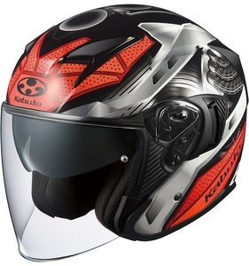 OGK KABUTO ヘルメット エクシード EXCEED SPARK(スパーク) ブラックレッド XL(61～62cm)