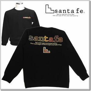 サンタフェ santa fe W/F ロゴアップリケトレーナー 84419-019(BLACK)-46(M) クルースウエット カットソー