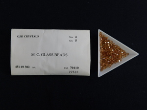 2973△未使用 チェコビーズ M.C.GLASS BEADS ブラウンオレンジ系 GJH CRYSTAL