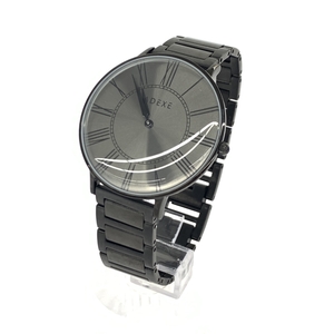 美品◆ADEXE アデクス 腕時計 クォーツ◆2578A-06 ブラック SS メンズ ウォッチ watch
