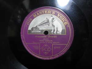 ★☆SP盤レコード 片面盤 Humoreske (Dvorak) フリッツ・クライスラー 中古品☆★[5649] 