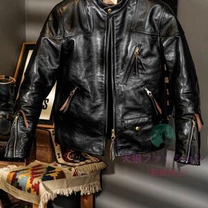 ●venom 牛革 レザージャケット 革ジャン カウハイド アメカジ バイクレザー 本革 メンズファッション シングルライダース S～4XL