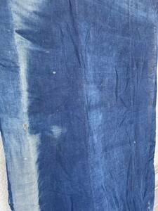 古布⑯　約159×95　藍染　リメイク　素材　パッチワーク　ボロ　かすり　絣　希少　うぶだし　珍品　