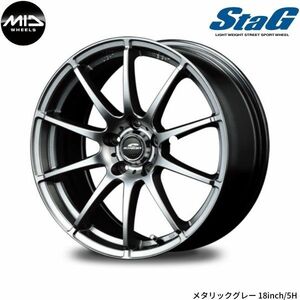 マルカ ホイール シュナイダー StaG スバル WRX STI VAB MID 【18×8.0J 5-114.3 INSET45 メタリックグレー】 1本単品