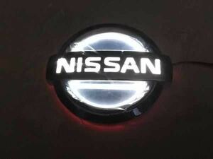 日産 NISSAN 5D LEDエンブレム 交換式 10.8X9.2cm ホワイト ティーダ