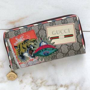 レアGUCCI グッチ GGスプリーム クーリエ 長財布 虎とUFO ラウンド