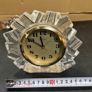SEIKO 置時計 時計 アナログ 硝子 レトロ 不動品 ジャンク