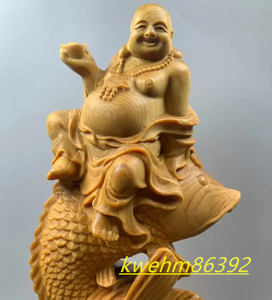 木彫り 仏像 七福神 弥勒仏 布袋様 仏教工芸品 