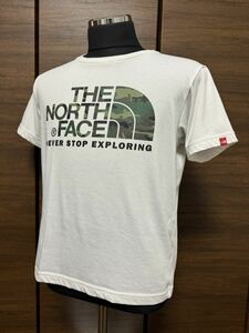THE NORTH FACE(ザ・ノースフェイス） S/S CAMOUFLAGE LOGO TEE（カモフラージュロゴティー）NT31622 ホワイト M 大人気モデル！GOLDWIN