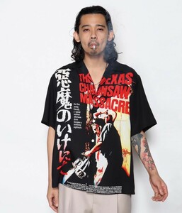 WACKO MARIA×悪魔のいけにえ/THE TEXAS CHAINSAW MASSACRE / S/S HAWAIIAN SHIRT(Type-2)/アロハシャツ/SIZE L/ビッグシルエット