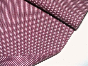 着物はぎれ（古布）ウール織物　赤紫かすり調 (36x320cm)