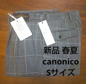 スーツカンパニー カノニコ ツータックパンツ 春夏用 チャコールグレー Sサイズ