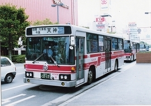 【 バス写真 Lサイズ 】 西鉄 懐かしの赤バス1986年式 ■ １６ ■ ８枚組
