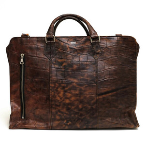 DECADE ディケード ビジネスバッグ DCD-01011 Embossed Croc Horse Leather Brief Bag 馬革 ホースレザー B4サイズ収納可能 ヴィンテージ