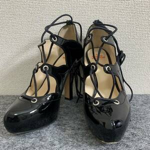 6274.【レア】Vivienne Westwood クラシックギリー エナメルパンプス ヴィヴィアンウエストウッド ブラック 黒 ヒール