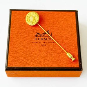 良品 ◆ エルメス HERMES セリエ ピン ブローチ ゴールドカラー 箱付き レディース アクセサリー
