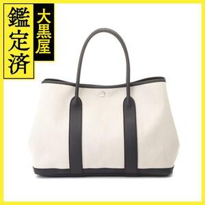 HERMES エルメス トートバッグ ガーデンパーティPM トワルシェブロン ネゴンダ シルバー金具 T刻印 2143200553001【430】