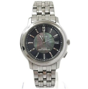 【美品】CITIZEN シチズン EXCEED エクシード Eco-Drive エコドライブ 腕時計H410-T007716 電波ソーラーアナログラウンド チタン動作確認済