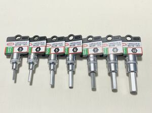 ¥1スタート！トネ (TONE) ヘキサゴンソケットセット3.4.5.6.7.8.10.mm差込角9.5mm (3/8) 未使用品！