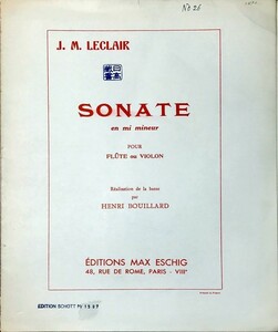 ルクレール ソナタ ホ短調 Op.13 (バイオリン,ピアノ) 輸入楽譜 Leclair Sonata en mi mineur pour Flute ou Violon 洋書