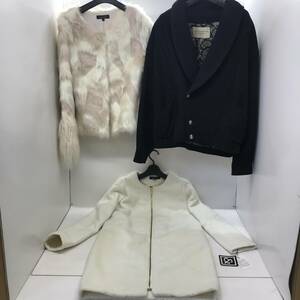 【１円～】レディース 冬物アウター ジャケット 3点まとめ売り JEAN DORSAY rienda ＆byP＆D Мサイズ 38サイズ ブラック ファー【中古品】