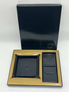 □M249 アメリカ創価大学 SUA 記念品 革製品 小物入れ 小物置き レザートレイ 革ペンケース 3本入れ 黒 ブラック