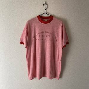 ビンテージ　リンガーTシャツ　染み込みプリント　美品　サイズ　M