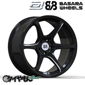 アクセレラ バサラホイール 17インチ 5H114.3 9J +15 1本 ホイール ブラック BASARA WHEELS ドリフト GTR