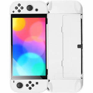 ◆Switch OLED 有機ELモデル用ケース カバー かわいい 保護ケース PC硬質ケース 保護カバー 耐衝撃 全面保護 アクセサリー (ホワイト)