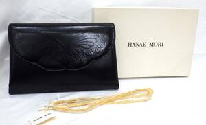 【#8222】　森英恵　HANAE MORI　ハナエモリ　ショルダーバッグ　クラッチバッグ　未使用品　バタフライ　ブラック　☆美品☆