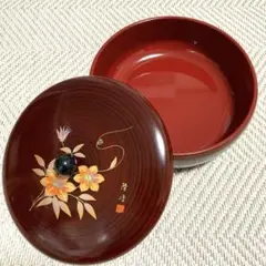 新品未使用　菓子器　ふた付き　漆塗り　漆器　合成漆器　工芸品　昭和　レトロ