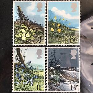 外国切手・イギリス「春の花 4種」★1979年発行・長期保管品