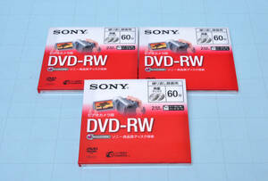 　新品 ★ SONY ソニービデオカメラ用DVD-RW (8cm) 繰り返し録画用 3枚 送料185円 ★
