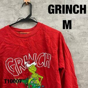 Dr.Seuss The GRINCH 赤 レッド スウェット トレーナー M 長袖 裏起毛 キャラクター グリンチ USA 海外輸入古着 T10007