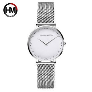 Hannah Martin HM社製 レディース腕時計 シルバー ステンレス白ホワイトD　セイコー日本製ムーヴメント使用