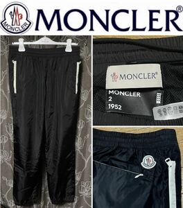 正規モンクレール 美品 MONCLER モンクレール GENIUS2 PANTALONE ナイロンパンツ ボトムス メンズ ブラック 48 19SSボトムス