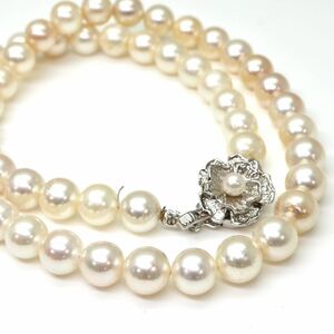 ◆アコヤ本真珠ネックレス/ 18 ◆M 約37.0g 約42.0cm 7.5mm珠 pearl パール jewelry necklace ジュエリー CG4/CG4