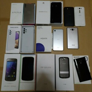 Android SIMフリー 中古 SHARP アクオス SONY ASUS HUAWEI ギャラクシー スマホ スマートフォン まとめて セット 大量 ジャンク 10台